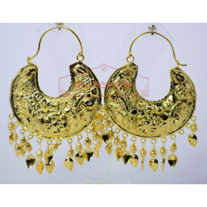 Thappa Work Gold Plated Punjabi Traditional Jewellery Earrings set J0268