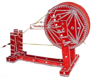 GIDDHA prop – VELVET decorated CHARKHA (size 2.5 ft)