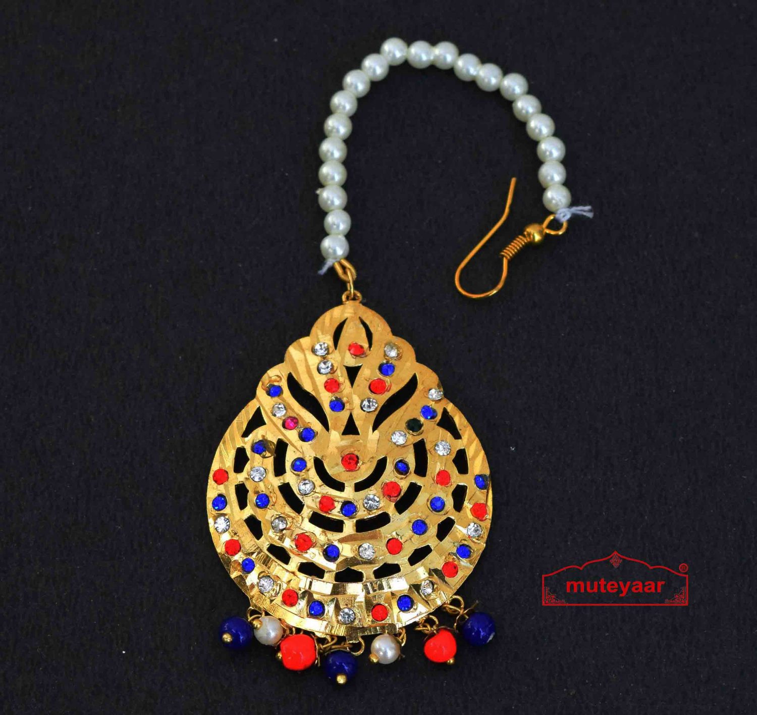 Jadau Cut Jaali Work Maang Tikka J0171 Jadau Cut Jaali Work Maang Tikka J0171