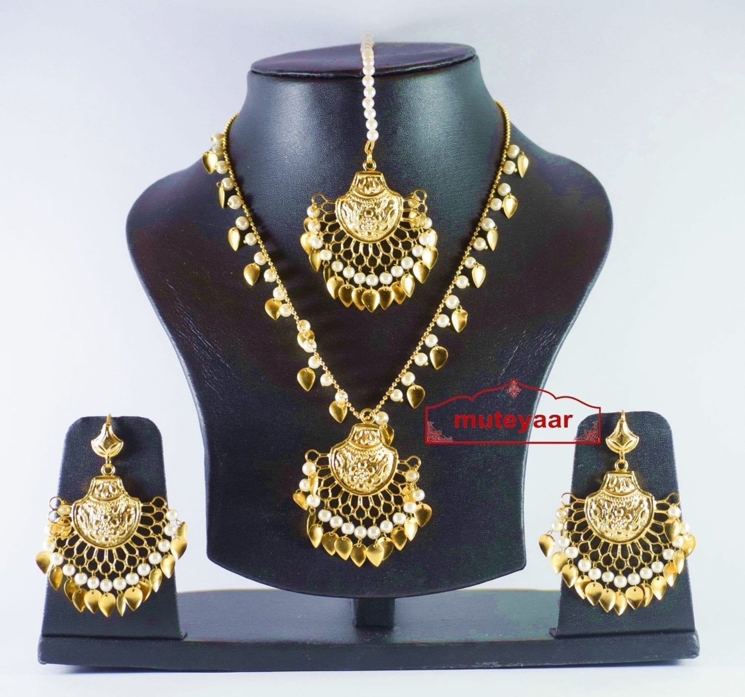 Gold Plated Traditional Punjabi Jewellery Earrings Tikka Pendant set J0178 Gold Plated Traditional Punjabi Jewellery Earrings Tikka Pendant set J0178