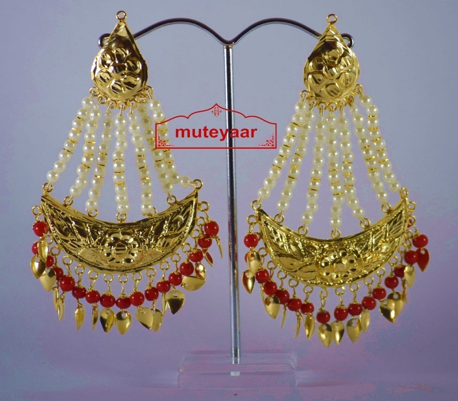 Gold Polished Punjabi Traditional Jewellery Earrings Long Jhumka J0297 3