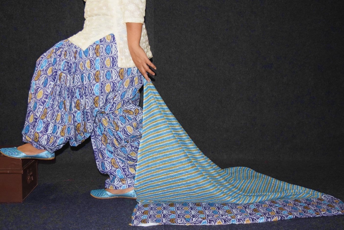 100% Pure Cotton FULL Patiala Salwar + matching cotton printed dupatta PSD179 100% Pure Cotton FULL Patiala Salwar + matching cotton printed dupatta PSD179