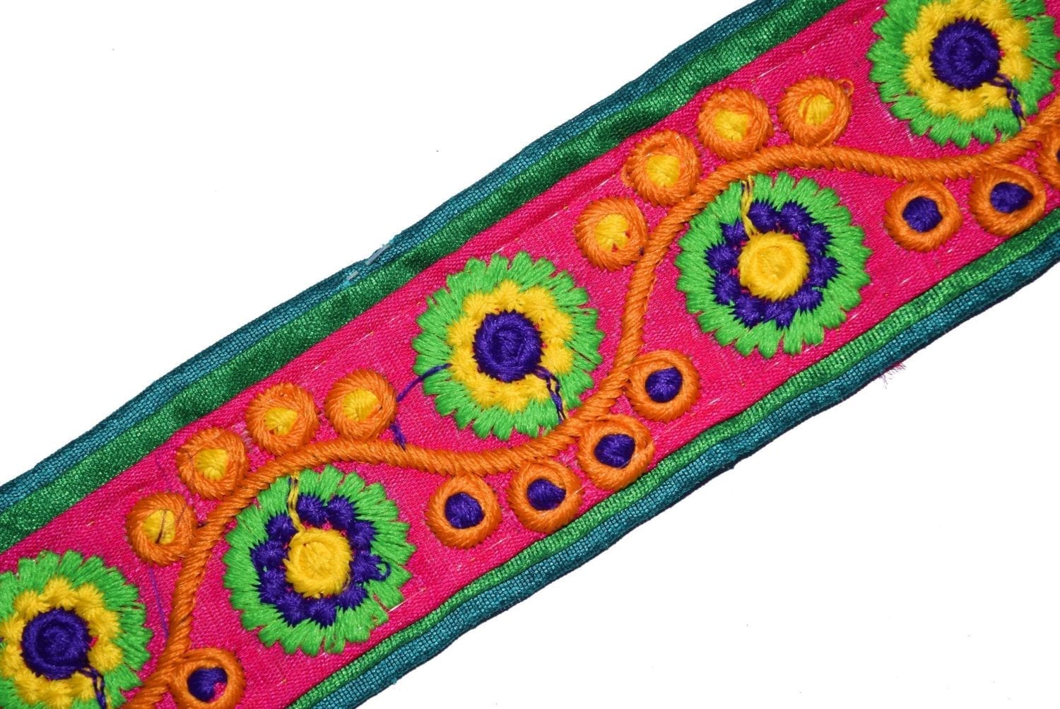 Two Inch Wide Designer Embroidered Lace (per meter price) LC100 Two Inch Wide Designer Embroidered Lace (per meter price) LC100