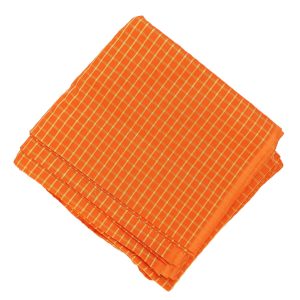 Orange Cotton Golden Check Suit Piece CJ027
