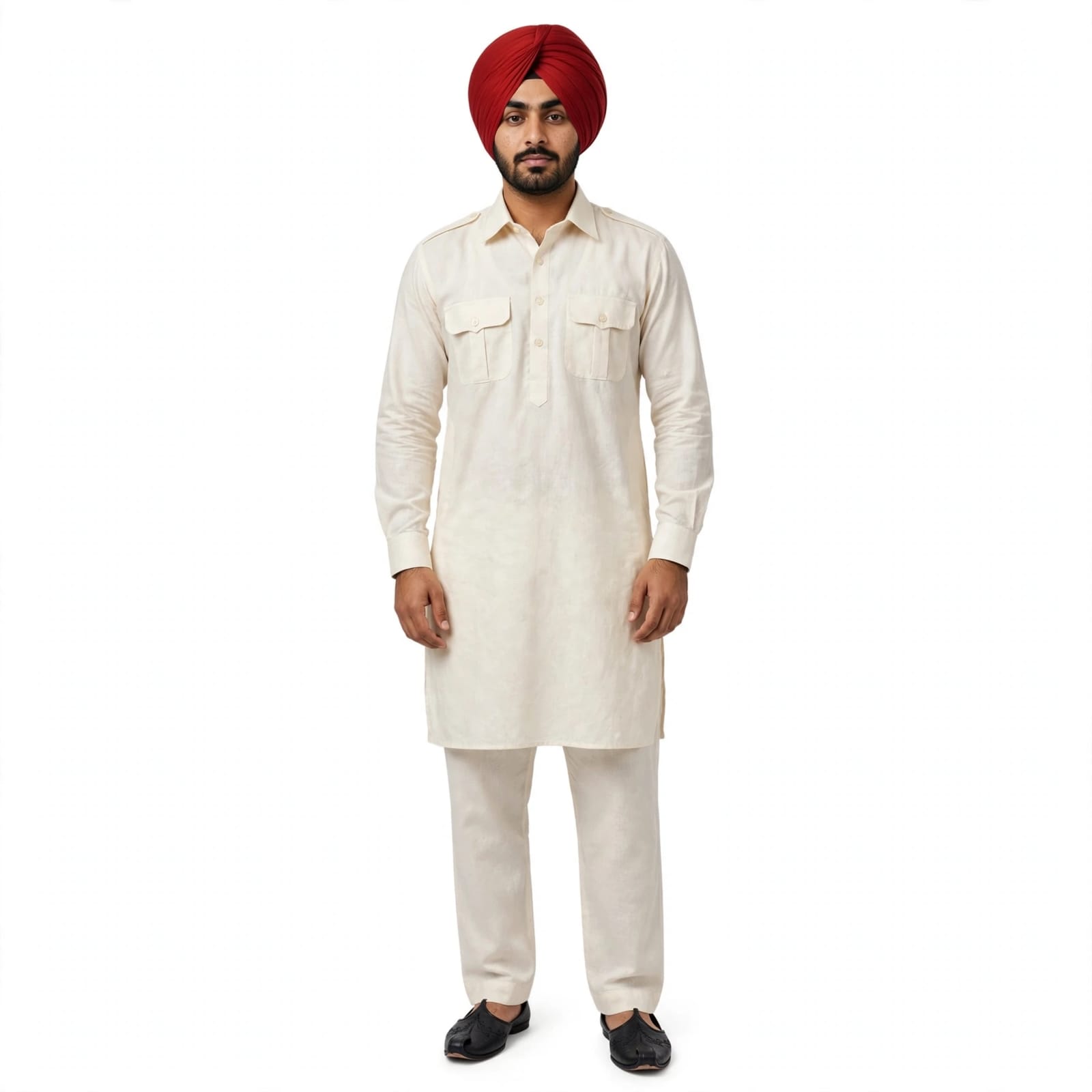 Muktsari Kurta Pajama Punjabi Custom Stitching for Men KP007 15 Off-White Muktsari Kurta Pajama Traditional Punjabi Custom Stitched for Men KP007