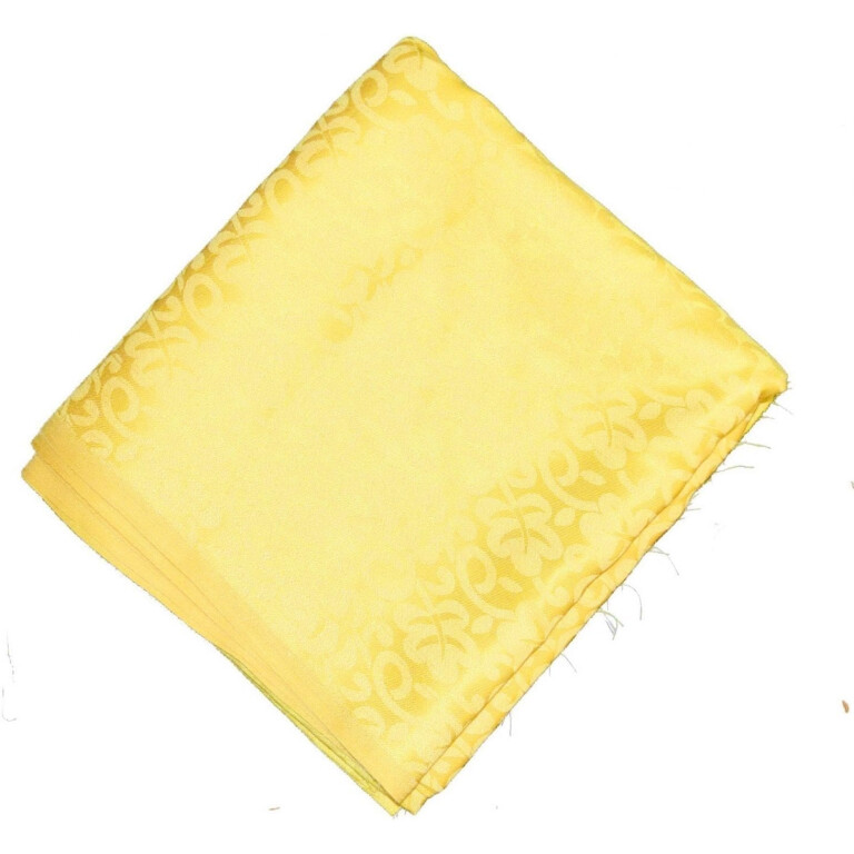 Yellow Cotton Jacquard Self Print Plain Suit piece of 5 meters length CJ025