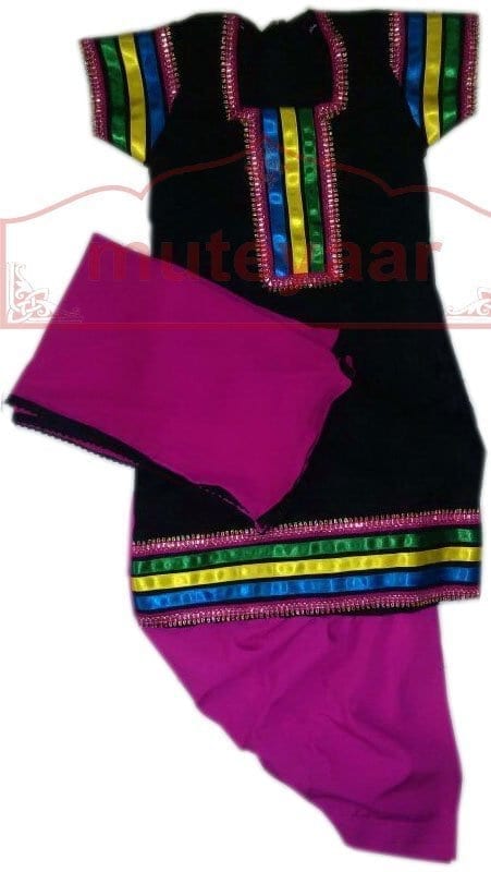 Black Phulkari Top with Magenta salwar Designer Punjabi Patiala Kids Suit DS001 Black Phulkari Top with Magenta salwar Designer Punjabi Patiala Kids Suit DS001