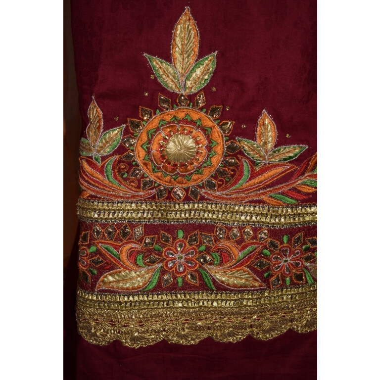 Designer Gota Patti Embroidery 100% cotton Salwar Suit CHIFFON Dupatta RM329