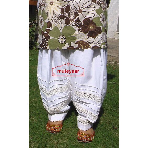 Lace Work Patiala Salwar Custom Made with Pintex Design 1 Lace Work Patiala Salwar Custom Made with Pintex Design