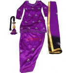Purple Black Girl’s embroidered Giddha Bhangra Costume outfit dress