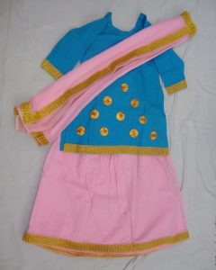 Pink Blue custom made GIDDHA Costume outfit ghagra dress