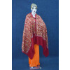 Maroon Bridal Kashmiri Shawl pure wool Pashmina all over embroidery C0642