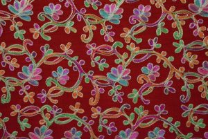 Bridal Red Kashmiri Shawl pure wool Pashmina all over embroidery C0643