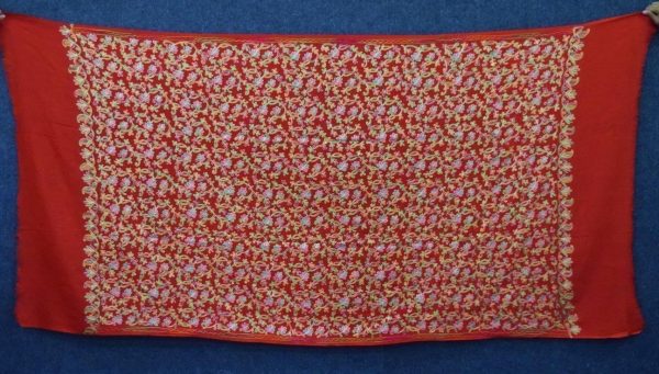 Bridal Red Kashmiri Shawl pure wool Pashmina all over embroidery C0643 Bridal Red Kashmiri Shawl pure wool Pashmina all over embroidery C0643