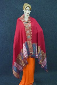 Dark Red Kashmiri Shawl pure wool Kani Pashmina wrap C0649