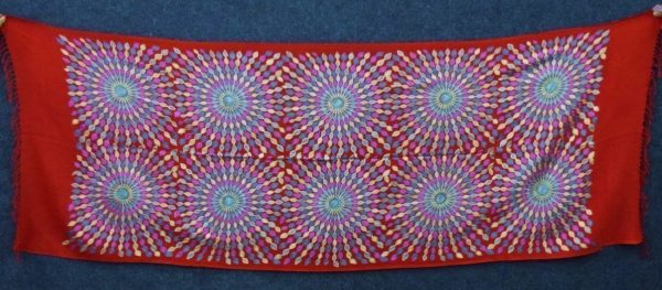 Red Embroidered Woollen Kashmiri Stole C0684 7 Red Kashmiri Stole Multicolour Embroidery Work pure wool Pashmina wrap C0684