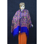 Royal Blue Kashmiri Stole Multicolour Heavy Embroidery Work pure wool Pashmina C0686