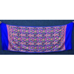Royal Blue Kashmiri Stole Multicolour Heavy Embroidery Work pure wool Pashmina C0686