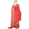 pure chiffon bridal red phulkari saree S33