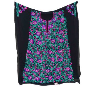 Embroidered Black Georgette Kurti K0387