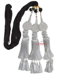 Traditional Punjabi Ethnic SILVER Paranda parandi with Zircons embelishment