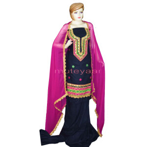 Designer Cotton Salwar Kameez Embroidered Boutique Suit CHIFFON Dupatta RM312