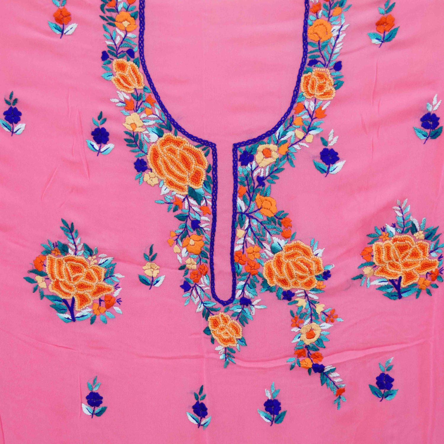 Pink Georgette Long Kurti K0390