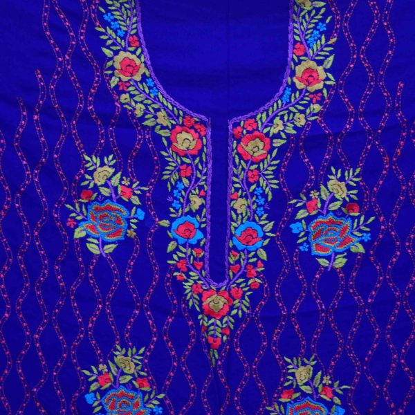 Royal Blue Georgette Embroidered Kurti K0394 5 Royal Blue Georgette Embroidered Kurti K0394