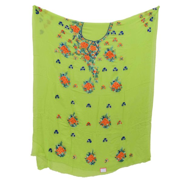 Lime Green Georgette Kurti K0395 3 Lime Green Georgette Kurti K0395
