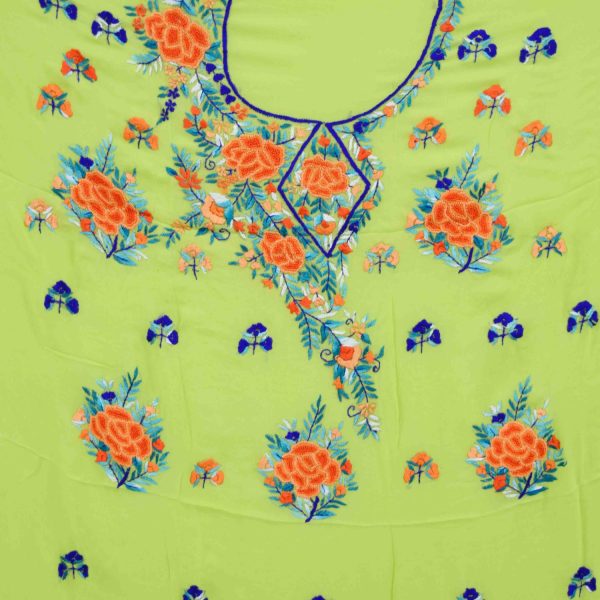 Lime Green Georgette Kurti K0395 5 Lime Green Georgette Kurti K0395
