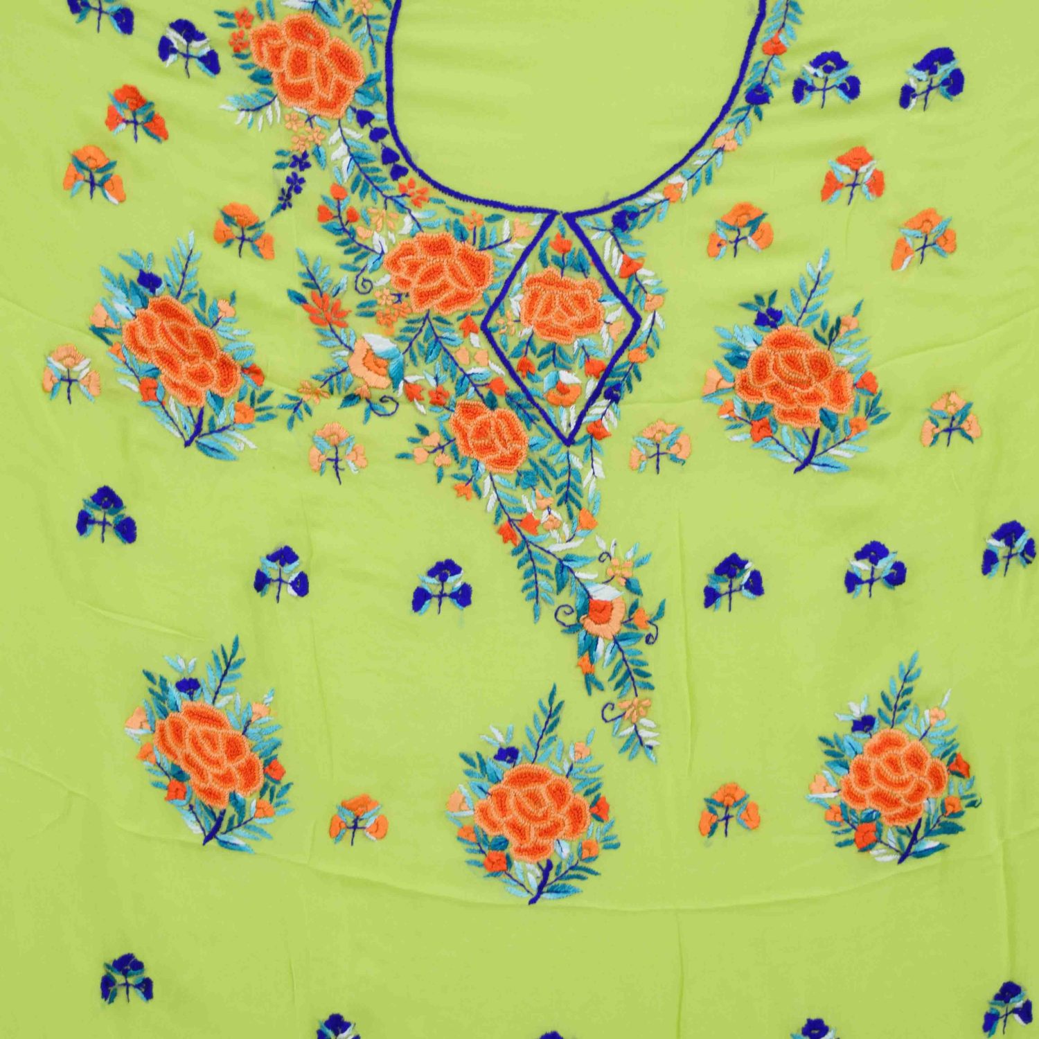 Lime Green Georgette Kurti K0395