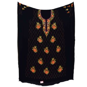 Jet Black Georgette Long Kurti K0398