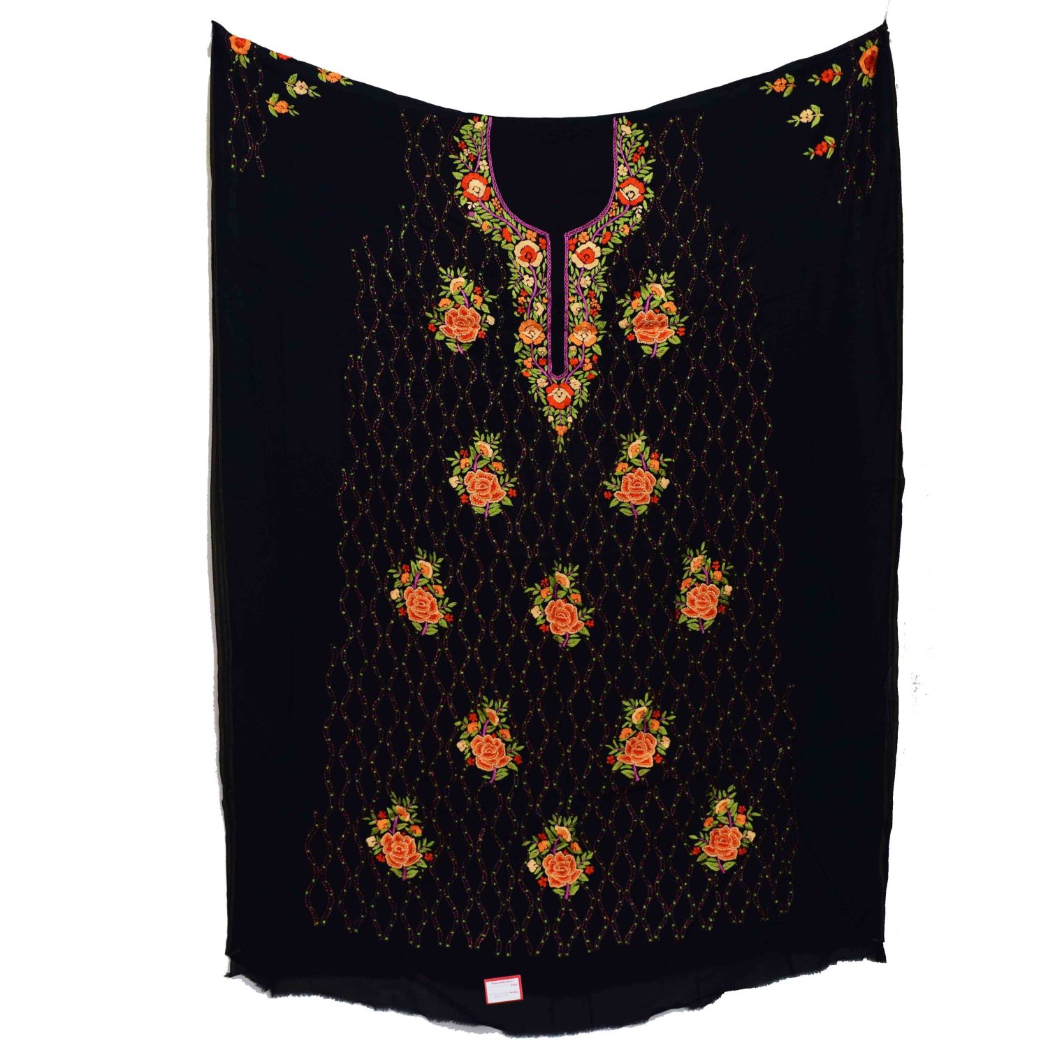 Jet Black Georgette Long Kurti K0398 1 Jet Black Georgette Long Kurti K0398