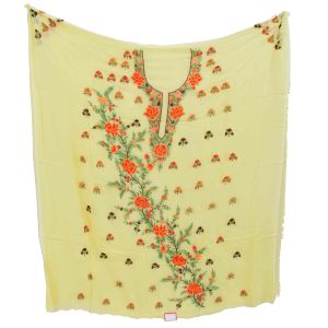 Cream Georget Designer Long Kurti K0400
