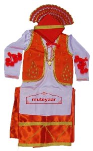 Orange White Bhangra dance Costume / outfit dress