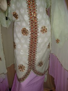 Light Green/mauve Cotton Sherwani Full Patiala salwar suit F0326