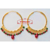 Gold Polished Punjabi Traditional Big Earrings Bali set J0387