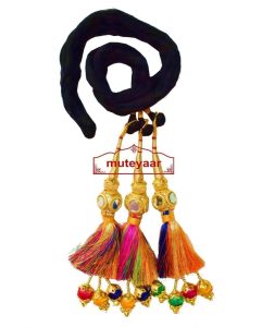 Multi Colour Paranda Parandi Tassles with Mirror Cubes