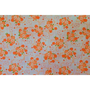 Small Orange Flowers COTTON PRINTED FABRIC for Multipurpose use PC346
