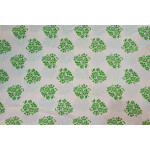 White Green COTTON PRINTED FABRIC for Multipurpose use PC357
