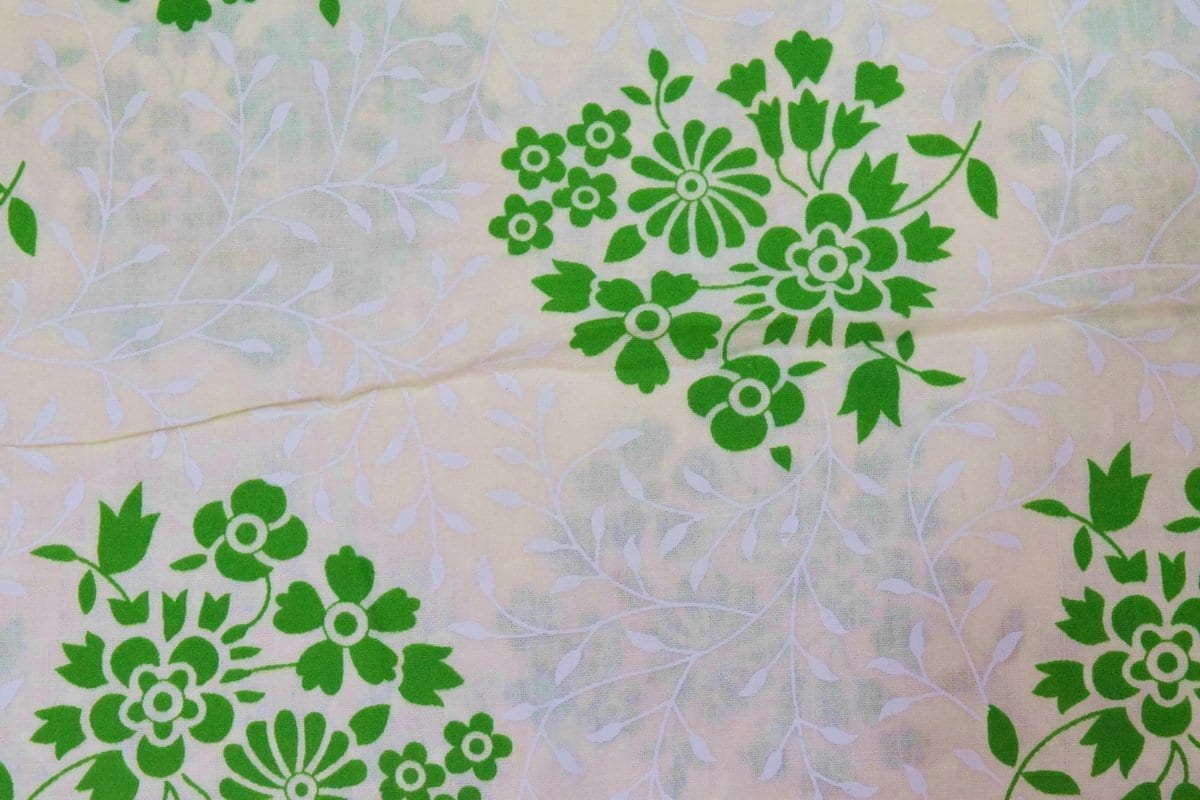 White Green COTTON PRINTED FABRIC for Multipurpose use PC357 2