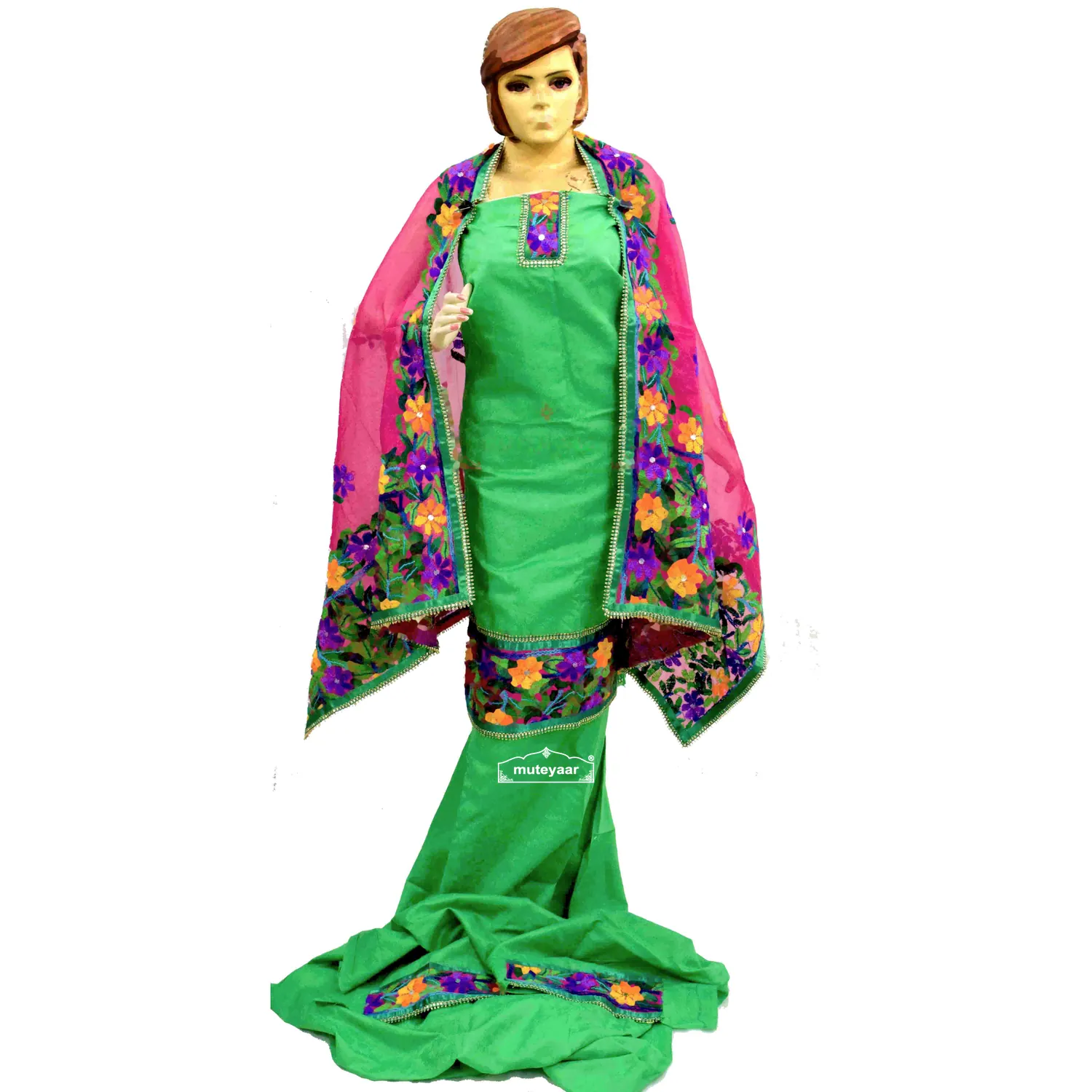 Jaam Cotton Hand Embroidered Salwar Stole Suit F0764 3 Jaam Cotton Hand Embroidered Salwar Stole Suit F0764