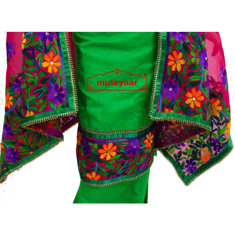 Party Wear Jaam Cotton Hand Embroidered Salwar kameez stole suit set F0764