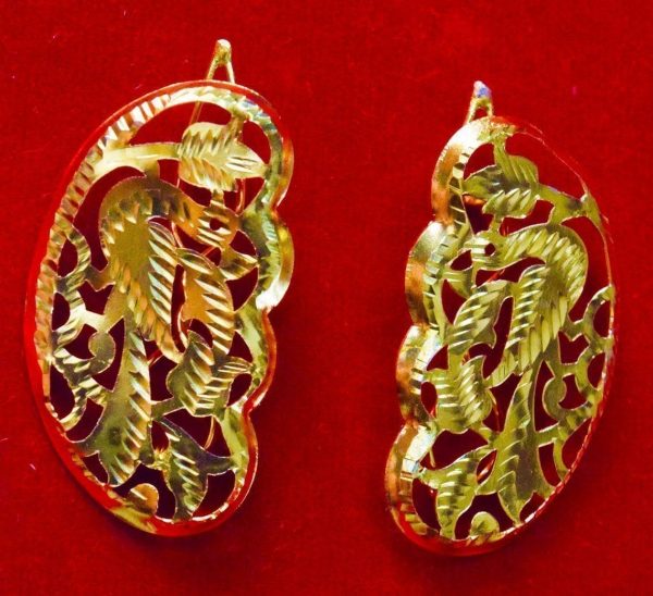 Gold Polished Party Wear Hair Clips Pair J0358 3 Gold Polished Party Wear Hair Clips Pair J0358