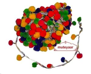 Multicolor Laddoo Lace Pom Pom Balls kinari LC055