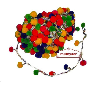 Multicolor Laddoo Lace Pom Pom Balls kinari LC055