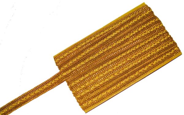 One Inch Wide Golden Zari Lace Kinari Roll of 9 meters LC099 One Inch Wide Golden Zari Lace Kinari Roll of 9 meters LC099