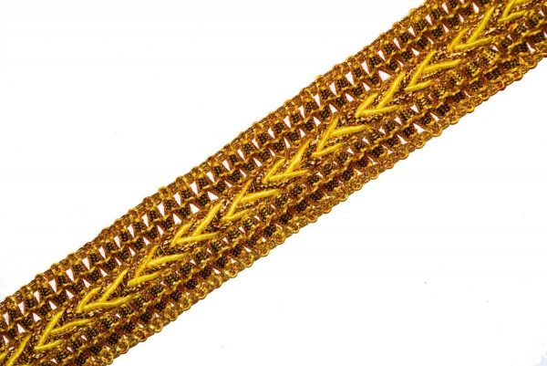One Inch Wide Golden Zari Lace Kinari Roll of 9 meters LC099 One Inch Wide Golden Zari Lace Kinari Roll of 9 meters LC099