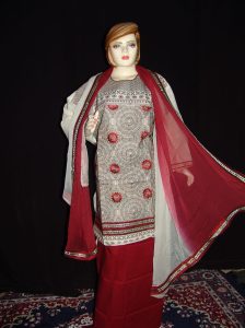 heavy thread embroidered party wear cotton salwar Suit F0527