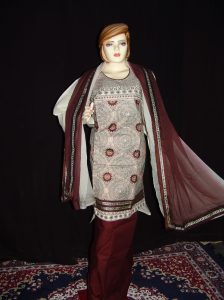 heavy thread embroidered party wear cotton salwar Suit F0528
